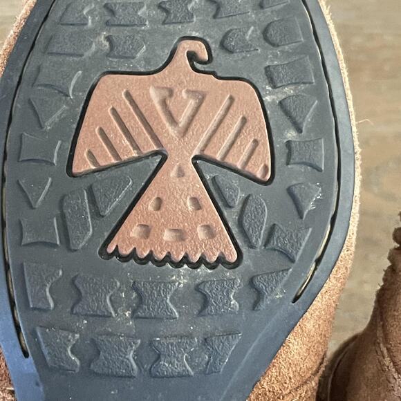 Born Boots Womens Size 7 Brown Suede Fringe Western Chunky Heel Shoes Festival - Picture 6 of 10